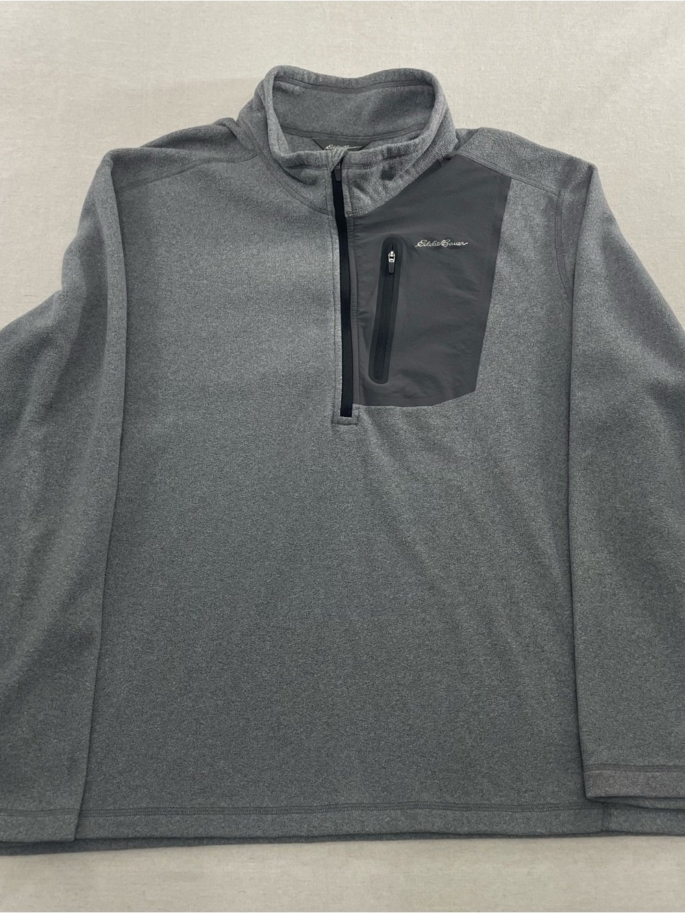 Eddie Bauer 1/4 Zip Pullover Men 2XL Gray First Ascent Fleece Cloud Layer Jacke